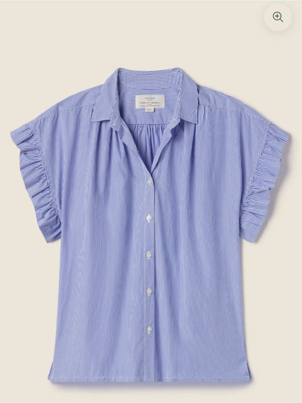 Trovata Birds of Paradise MARIANNE B RUFFLE SLEEVE SHIRT XS